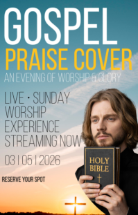 Grey Professional Gospel Worship Event Wattpad Cover template