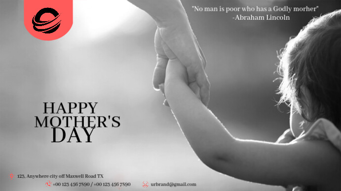 Grey Professional Happy Mother’s Day Flyer  Digital Display (16:9) template