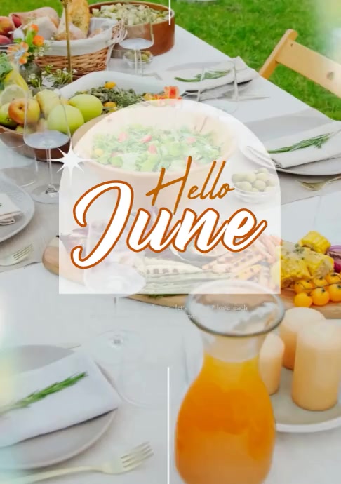 Hello June Header Grey Professional Hello June A4 Template | PosterMyWall