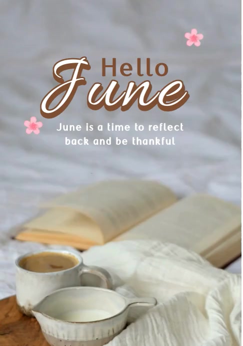 Grey Professional Hello June A4 Template | PosterMyWall