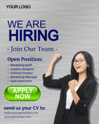 Grey Professional Hiring Instagram Portrait template