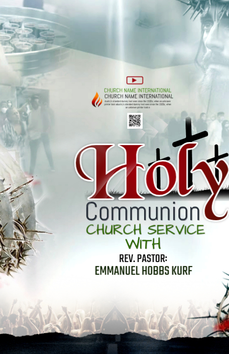 Grey Professional Holy Communion Church Service Tabloid Template ...