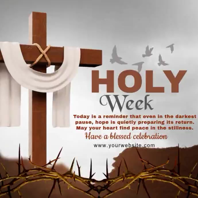 Holy Week Professional Grey Professional Holy Week Celebration Instagram Post Video Template ...