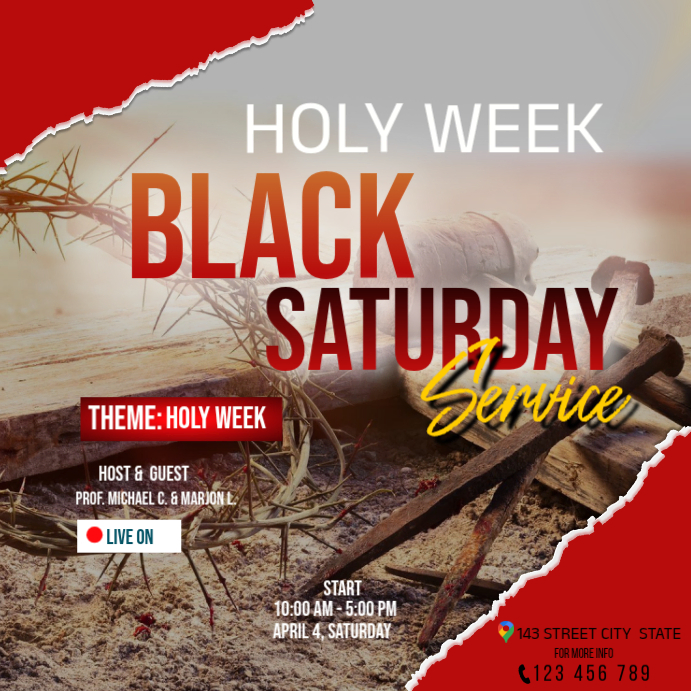 Modèle Grey Professional Holy Week Service Instagram Post | PosterMyWall