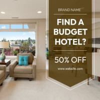 Grey Professional Hotel Ads Instagram Post template