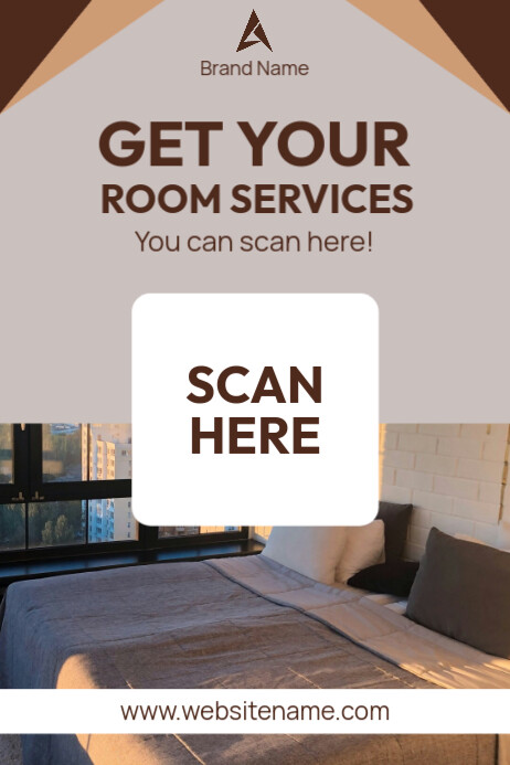 Grey Professional Hotel Scan Qr Code Poster template