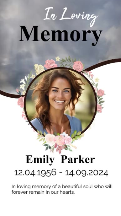 Grey Professional In Loving Memory  Instagram template
