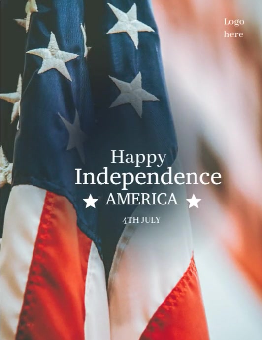 Grey Professional Independence Day America  Flyer (us Letter) Pamflet (Letter AS) template