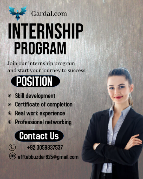 Copy of Grey Professional Internship Templates Instagram Portrait ...