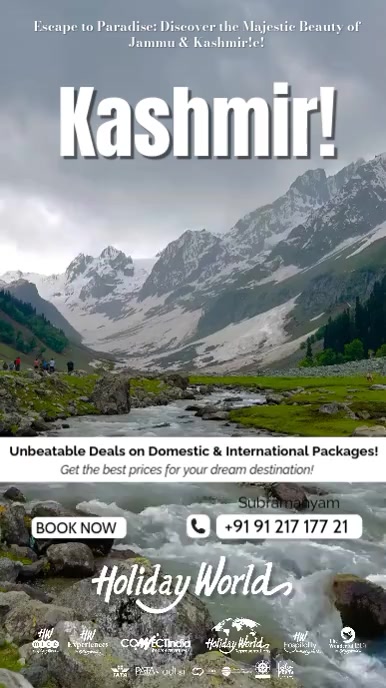 Grey Professional Jammu & Kashmir Travel Instagram Reel template