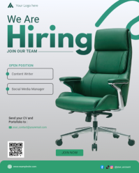 Grey Professional Job Recruitment Instagram Portrait template