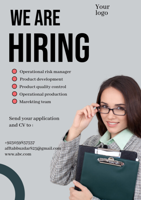 Grey Professional Join Our Team! We Are Hiring  A4 template