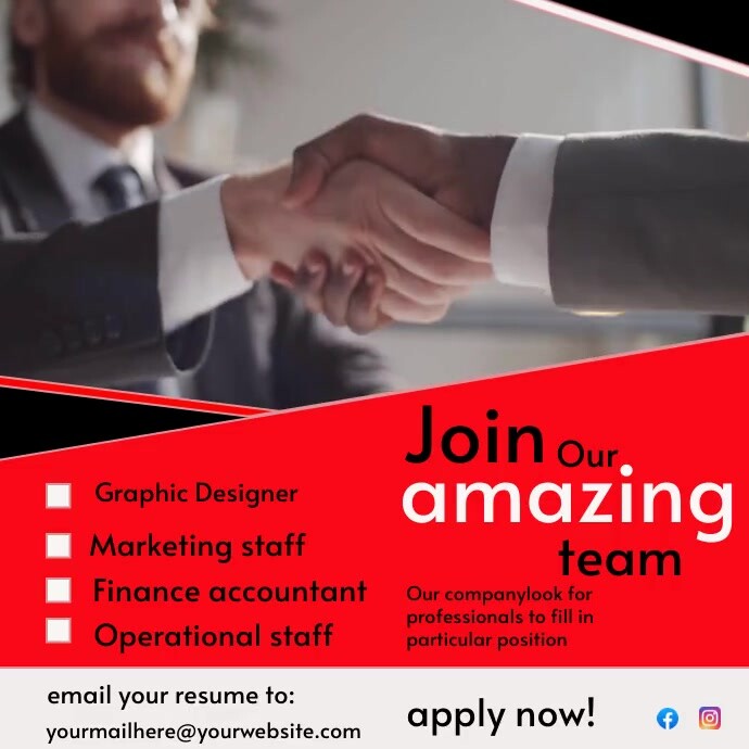 Grey Professional Join Our Team Instagram Pos Template | PosterMyWall