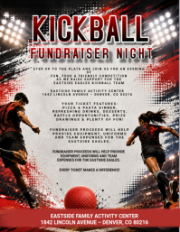 สีเทา Kickball Fundraiser Ulotka Template