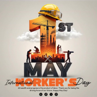 Grey Professional Labor Day Celebration Square Video template