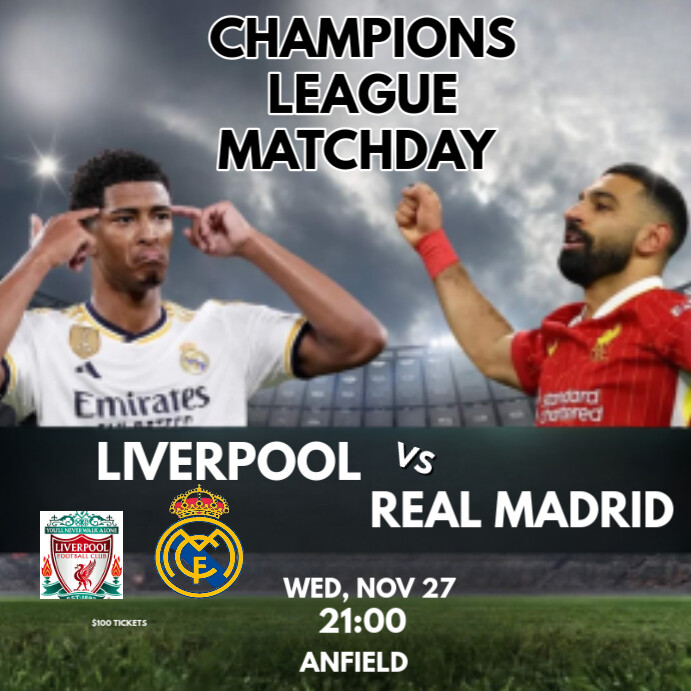 Copy of Grey Professional Liverpool Vs Real Madrid Ucl Matchday ...