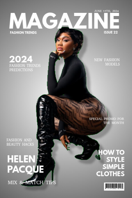 Grey Professional Magazine Cover Design  Poster template