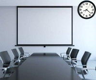Grey Professional Meeting Room Setup Large Rectangle Video template
