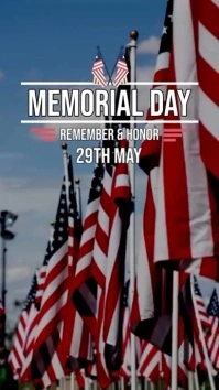 Grey Professional Memorial Day 2024 Digital D Цифровой дисплей (9 : 16) template