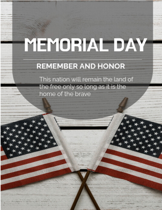 Copy of Grey Professional Memorial Day Flyer (us Letter) | PosterMyWall