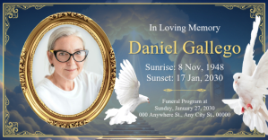 Grey Professional Memorial Service Facebook Shared Image template
