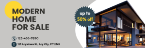 Grey Professional Modern Home For Sale  Email Header E-poskop template
