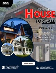 Grey Professional Modern House For Sale Flyer (us Letter) template