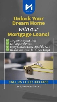 Grey Professional Mortgage Ad Video Template Digital Display (9:16)