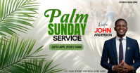 Grey Professional Palm Sunday Service Facebook Shared Image template