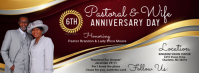 灰色 Pastor and Wife Anniversary Celebration Portada de Facebook Template