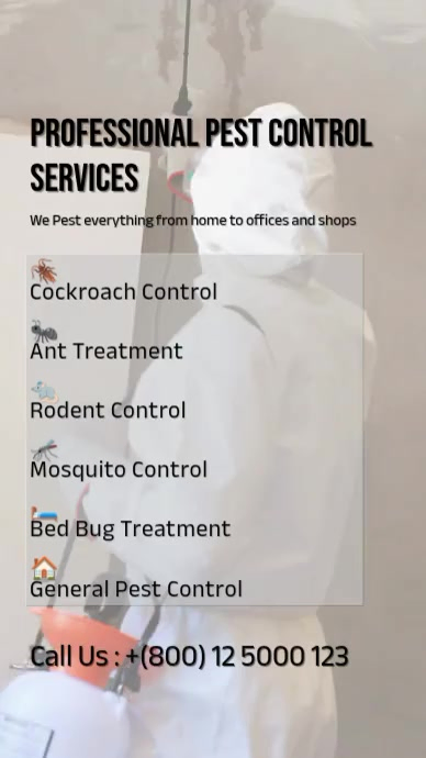 Grey Professional Pest Control Services Instagram Reel Video Template ...