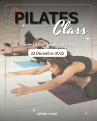 Grå Pilates Class Instagram Portrait Template