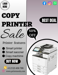 Purple Printer Sale Flyers Template | PosterMyWall