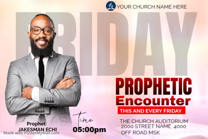 Prophetic Church Event Posters Template | PosterMyWall