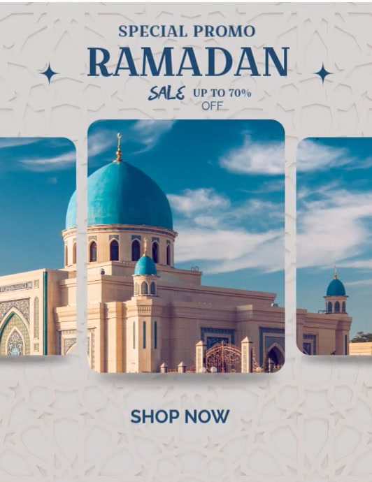 Grey Professional Ramadan Kareem Greetings  Flyer (us Letter) template