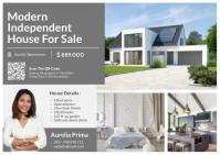 Grey Professional Real Estate Agent Postcard template