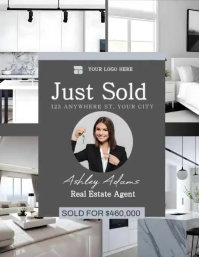 Cinzento Real Estate ใบปลิว Template