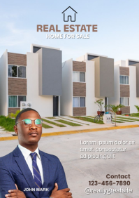 Gris Real Estate Home Sale A4 Template