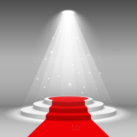 Grey Professional Red Carpet Podium With Spotlight Background  Instagram Post template