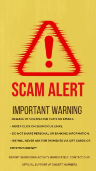 Orange Scam Alert Instagram Story Template