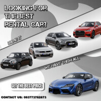 Grey Professional Silver & Modern Car Rental Instagram Post Instagram Post template