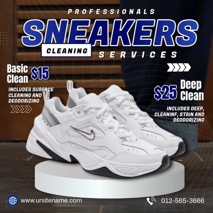 Grey Professional Sneakers Cleaning Service Instagram Post template