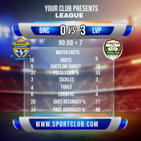 Grey Professional Soccer Match Scoreboard Instagram Post template