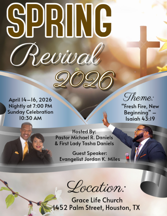 Spring Revival Sign Spring Revival Event Flyers Template | PosterMyWall