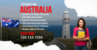 Grå Study in Australia Immagine condivisa di Facebook Template