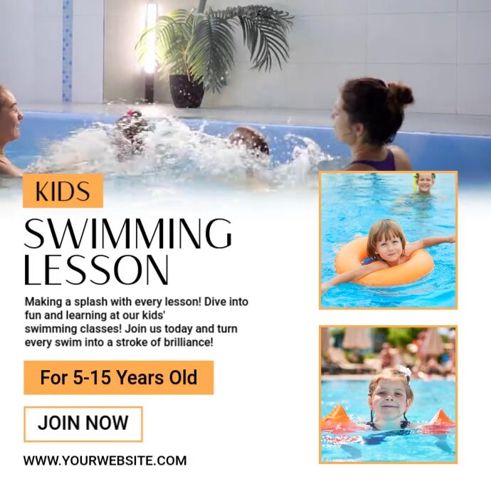 Plantilla de Grey Professional Swimming Lesson Instagram Post ...