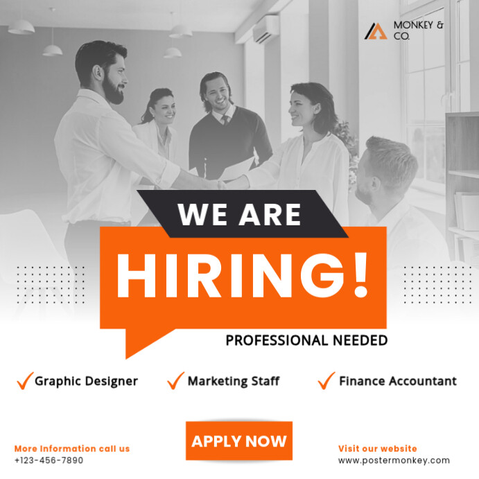 Grey Professional We Are Hiring Instagram Post Template | PosterMyWall