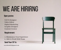 Grey Professional We Are Hiring / Job Vacancy / Employment Opportunities Medium Rectangle Persegi Panjang Sedang template