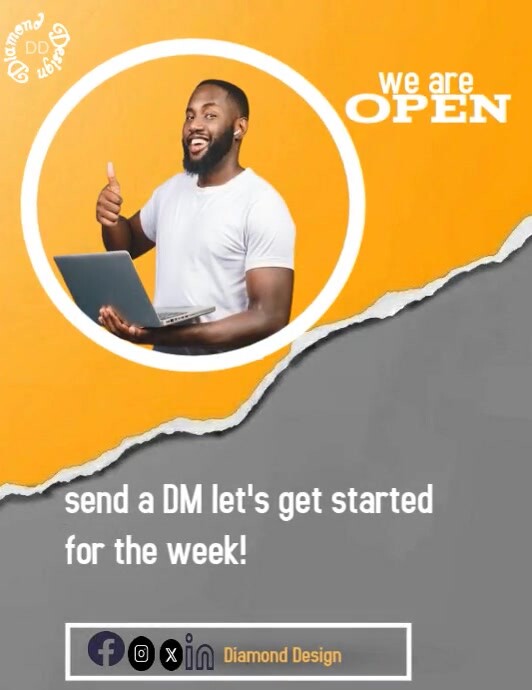 Grey Professional We Are Open For The Week, Customizable  Flyer (us Letter) template