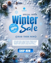 Winter Sale UP to 50% OFF Instagram Portrait template